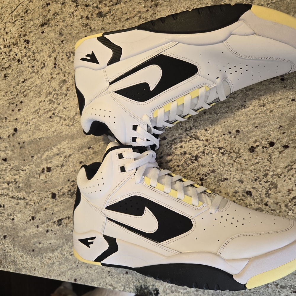 Nike White and Black High-Top Sneakers